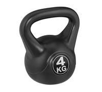 Relaxdays Kettlebell Kugelhantel Pesa Rusa 4 kg, Mancuerna Relleno de Arena, Entrenamiento en Casa, Hombres y Mujeres, Ejercicio Fuerza, Negro, 21 x 18 x 14,5 cm