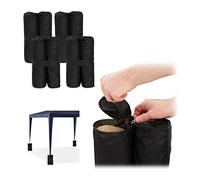 Relaxdays Peso para Carpa, Pesas para Patas, Rellenar con Arena, 10 kg por Pata, 4 Uds., Negro