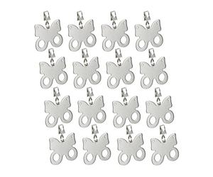 Relaxdays Pesos para Mantel de Mariposa, Set de 16, Plomos para Cortinas, Sujetamanteles, Acero Inoxidable, Plateado