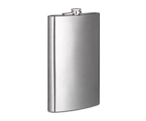Relaxdays Petaca acero inoxidable XXL 1,8 L plata