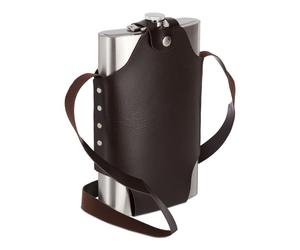 Relaxdays Petaca acero inoxidable XXL marrón oscuro,plata