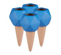 Relaxdays Picos de riego arcilla azul kit 4 azul,marrón claro