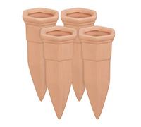Relaxdays Picos de Riego Arcilla, Set 4, Sistema Riego para Botellas de Plástico 1,5 l, Kit Riego Automático, Terracota