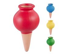 Relaxdays Picos de Riego con Forma de Globos, Set de 4, 80 ml c/u, Autorriego para Plantas de Interior, Multicolor, Cerámica, 11,5 x 6,5 cm