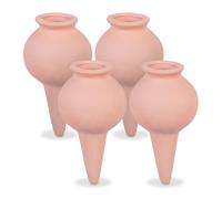 Relaxdays Picos de Riego, Set de 4, Regar Plantas de Interior y Jardineras Balcón, Globos Autorriego Arcilla, Terracota, Cerámica, 12 x 6 cm