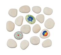 Relaxdays Piedras para Pintar, Decorativas Planas, 3 kg, Manualidades para niños y Adultos, 5-9 cm, Gris Claro