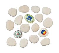 Relaxdays Piedras para Pintar, Piedritas Planas Decorativas, Colorear Rocas 2 kg, Niños y Adultos, 4-8 cm, Gris Claro