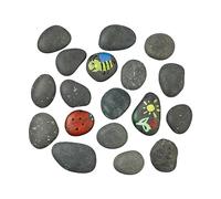 Relaxdays Piedras para Pintar, Piedritas Planas Decorativas, Colorear Rocas 2 kg, Niños y Adultos, 5-9 cm, Gris Oscuro