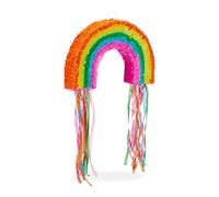 Relaxdays Piñata Arcoíris sin Relleno, Papel, Multicolor, 35 x 53 x 9 cm | Niñas y niños, cumpleaños, para rellenar, piñata