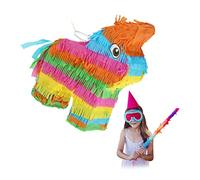 Relaxdays Piñata Burro, Juego Fiesta Cumpleaños, Colgar, Dulces, Niños y Niñas, 27,5x25x7 cm, Arcoíris, Multicolor