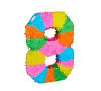 Relaxdays Piñata cumpleaños de número verde,naranja,rosa