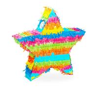 Relaxdays Star Piñata Estrella sin Relleno, Papel, Multicolor, 43,5 x 45,5 x 9 cm, Color, Pinata einzeln (10025174)