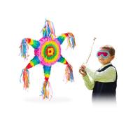 Relaxdays Piñata Estrella México sin Relleno, Papel, Multicolor, 62 x 54 x 8,5 cm