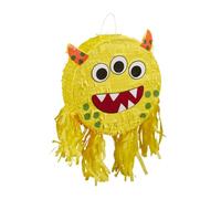 Relaxdays Monster Pinata Piñata, Monstruo Divertido, para Colgar, Fiestas de Cumpleaños Niñas, Rellenable, Multicolor, Cartón, 34x10 cm