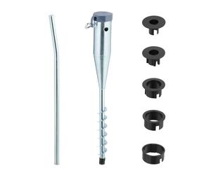 Relaxdays Pincho de acero para la sombrilla negro,plata,gris