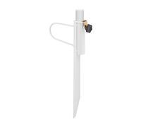 Relaxdays Pincho Sombrilla, Grosor Palo Parasol hasta 32 mm, Jardín, Camping, Playa, Soporte Sombrillas, Acero, Blanco