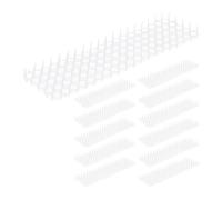 Relaxdays Pack 12 Rejillas Pinchos Antigatos, Ahuyentador Anti Gatos, Protección Huertos y Plantas, Plástico, Blanco, 3 x 49 x 14 cm