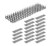 Relaxdays Pack 20 Rejillas Pinchos Antigatos, Ahuyentador Anti Gatos, Protección Huertos y Plantas, Plástico, Negro, 3 x 49 x 14 cm