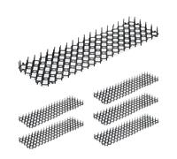 Relaxdays Pack 6 Rejillas Pinchos Antigatos, Ahuyentador Anti Gatos, Protección Huertos y Plantas, Plástico, Negro, 3 x 49 x 14 cm