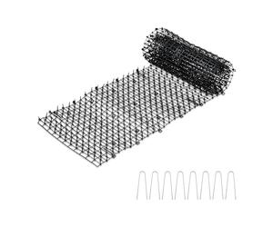 Relaxdays Pinchos Anti Gatos y Comadrejas, Malla Antigatos, 2x200x30 cm, Protector de Plantas, 8 Anclajes Suelo, Negro