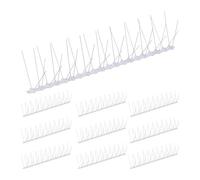 Relaxdays Pinchos antipalomas Pack de 10 plata,transparente