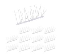 Relaxdays Pinchos antipalomas Pack de 12 plata,transparente