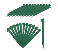 Relaxdays Piquetas de Camping, Estacas de Tienda, para Suelos Suaves & arenosos, 31 cm, Plástico, 32 Uds., Verde