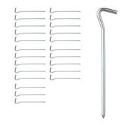 Relaxdays Piquetas de camping redondas set de 24 plata