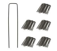 Relaxdays Piquetas de Camping, Set 250, 15cm, 2mm Ø, Anclaje Tienda Campaña Forma en U, Acero no Galvanizado, Antracita