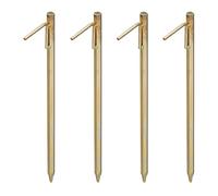 Relaxdays Piquetas de Camping XXL, Set de 4, Estacas Tienda de Campaña, Clavijas Suelo, 50 cm, Acero Resistente, Dorado