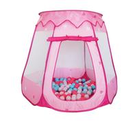 Relaxdays Piscina de bolas 100 pelotas fucsia