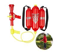 Relaxdays Pistola de Agua Bombero, Mochila con Depósito de 2,5 l, 5 m, Extintor Juguete Niños, ABS, 1 Ud, Rojo-Amarillo, color (10027680) , color/modelo surtido