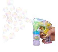 Relaxdays Pistola pompas con luz LED verde,rosa,transparente