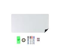 Relaxdays Pizarra Blanca, 50 x 100 cm, 4 bolígrafos, 6 imanes, Caja de lápices, Cinta Adhesiva, Pizarra magnética, Color Blanco