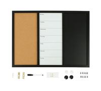 Relaxdays Pizarra combinada 3 en 1, altura x ancho: 50 x 70 cm, pizarra blanca, tablón de anuncios, pizarra, accesorios, pizarra magnética, multicolor