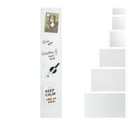 Relaxdays Pizarra Magnética Grande, Cristal, Blanco, 15 x 80