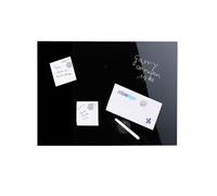 Relaxdays Pizarra Magnética Grande, Cristal, Con 3 Magnetos y Lápiz, Lavable, 60 x 40 cm, Sin Borde, Vidrio, Negro