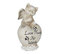Relaxdays Placa conmemorativa para gato crema,negro