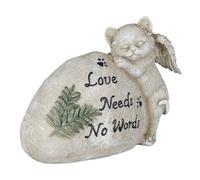 Relaxdays Placa conmemorativa para gato crema,verde oscuro,negro