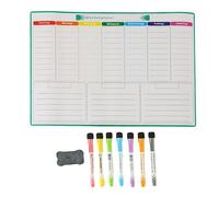 Relaxdays planificador semanal magnético para frigorífico, fácil de Limpiar, A3, Pizarra Blanca y Colorida, 30x43x0.1 cm