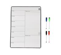 Relaxdays Planificador semanal magnético blanco,negro