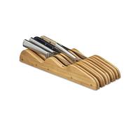 Relaxdays , plano, alto x ancho x profundidad 40 x 12 x 5 cm, cajón de bloque de cuchillos natural, tumbado, bambú, para 9 cuchillos, HBT 40 x 12 x 5 cm, cajón