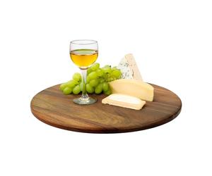 Relaxdays Plato Giratorio de Acacia, 360° rotativo, Ø 40 cm, para Servir Aperitivos, Bandeja Redonda, Color Natural