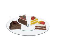 Relaxdays Plato Giratorio Tartas Redondo, Transparente | Soporte Pasteles y Bollos 30 cm, Expositor Pastelería Cristal