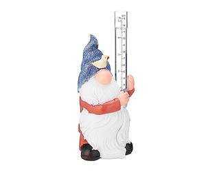 Relaxdays Pluviómetro Decorativo, Figura Gnomo, Medidor Precipitaciones Analógico, 13cm o 5", 18x8,5x8 cm, Multicolor