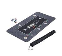 Relaxdays Alfombra Tapete de Póker 180x90cm, Texas Holdem, Casino, Mantel Mesa Póquer Grande, Antideslizante, Poliéster, Negro, Polirresina, 180 x 90 cm