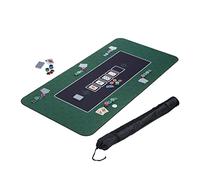 Relaxdays Alfombra Tapete de Póker 180x90cm, Texas Holdem, Casino, Mantel Mesa Póquer Grande, Antideslizante, Poliéster, Verde, 180 x 90 cm