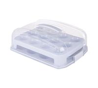 Relaxdays Porta tartas para 24 muffins transparente,gris
