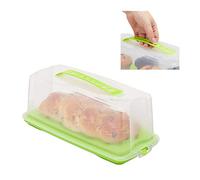 Relaxdays Porta Tartas Rectangular, Recipiente para Pasteles con Tapa, Cake Box, PP, 15 x 37 x 16 cm, Verde