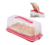 Relaxdays Porta tartas rectangular rojo,transparente